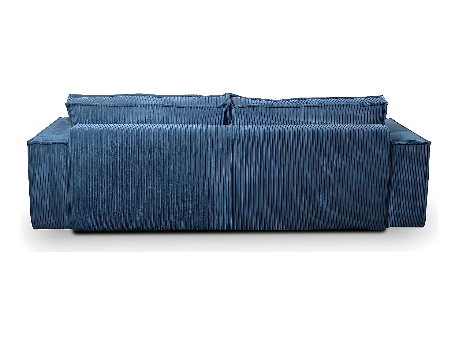 Canapé convertible 4 places avec coffre Isaac velours côtelé Bleu