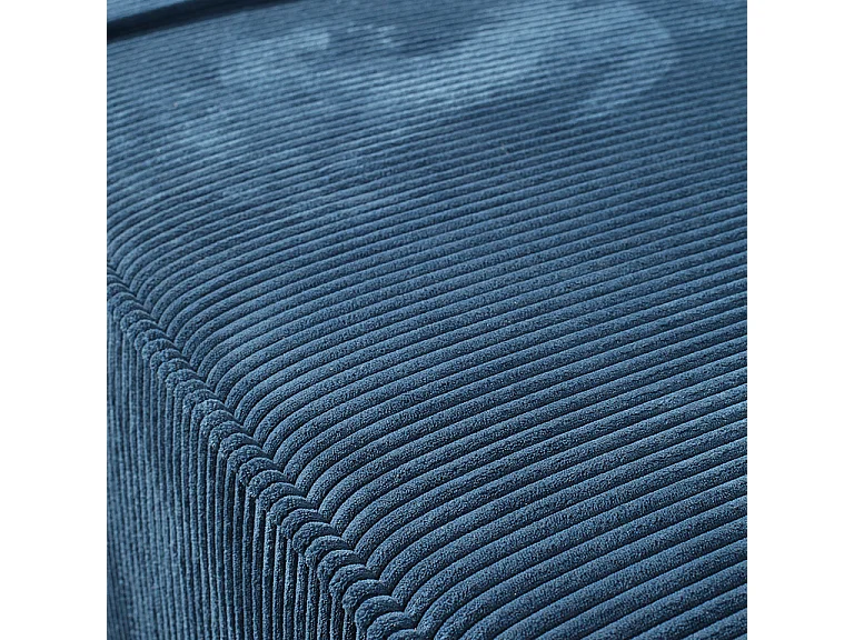 Canapé convertible 4 places avec coffre Isaac velours côtelé Bleu