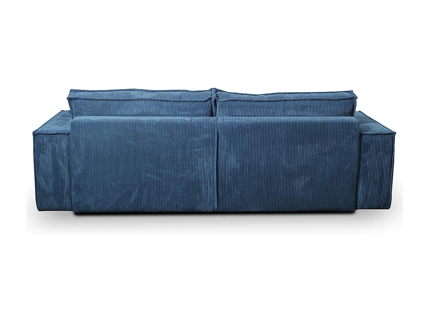 Canapé convertible 4 places avec coffre Isaac velours côtelé Bleu