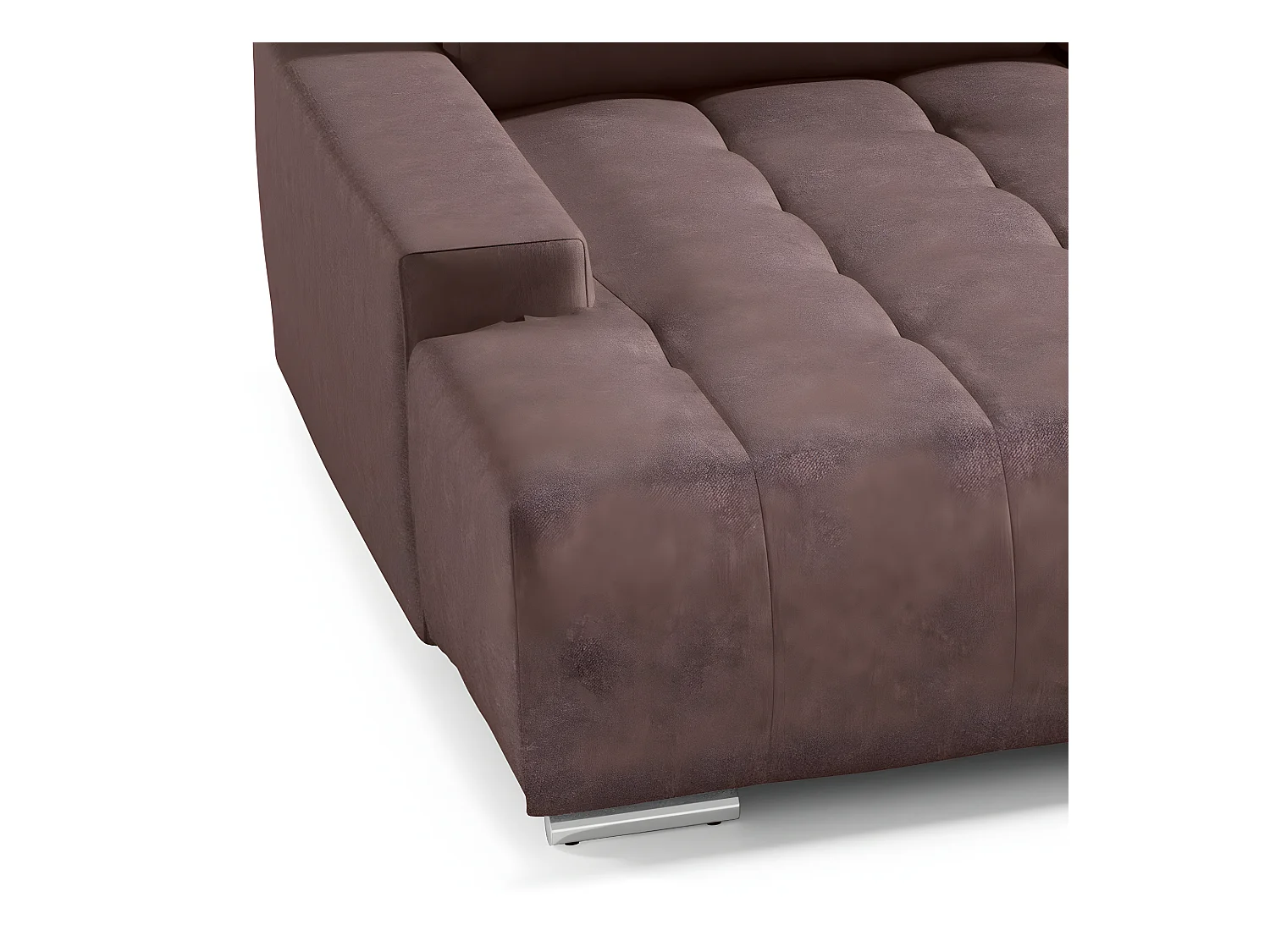 Canapé U 5 places convertible coffre Jonas Marron