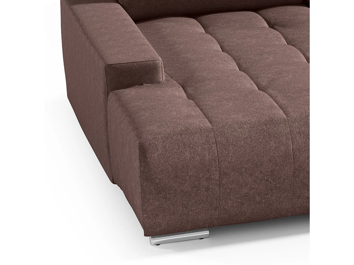 Canapé U 5 places convertible coffre Jonas Marron