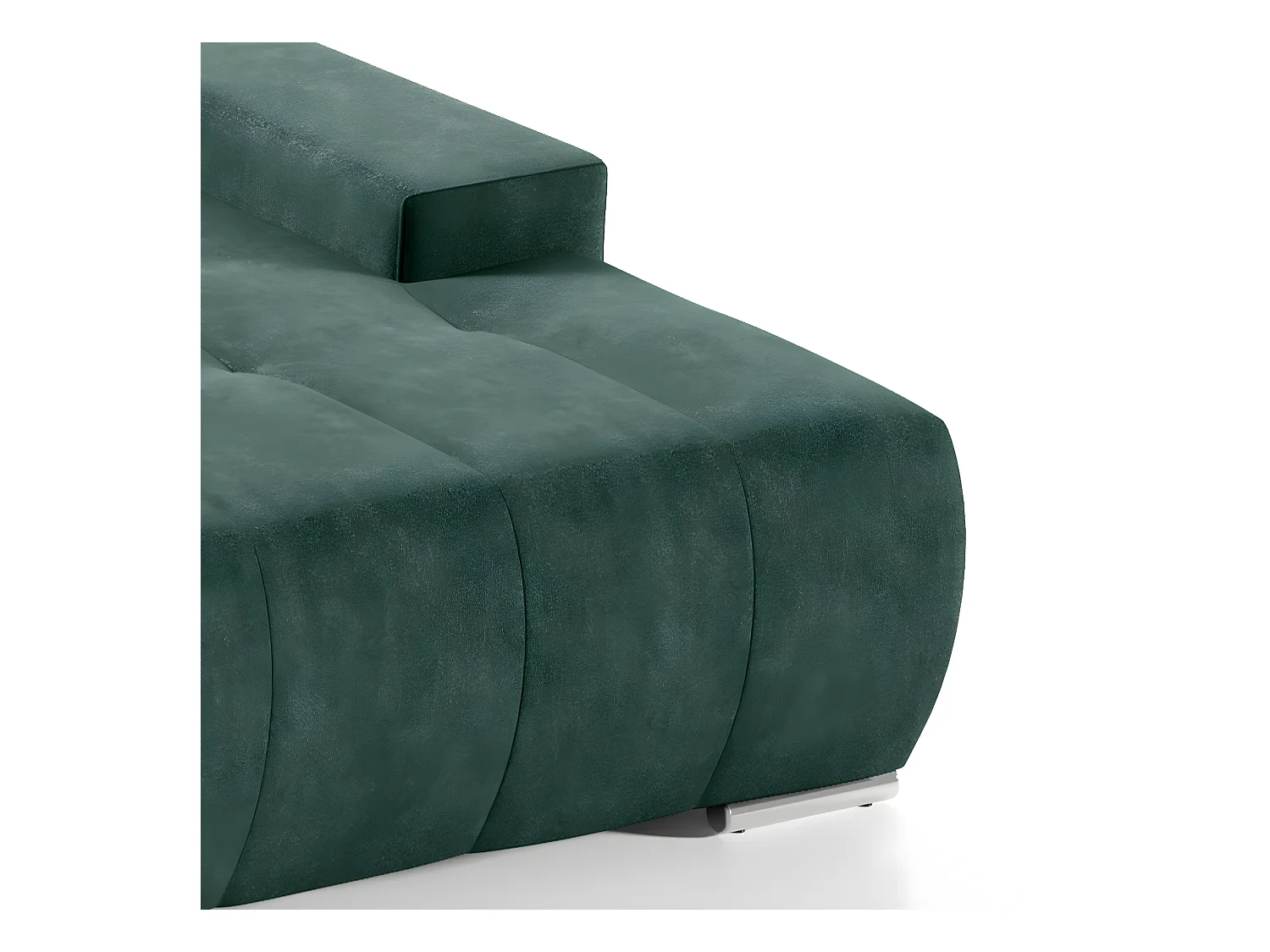 Canapé d'angle convertible droit 4 places avec coffre Jonas Vert