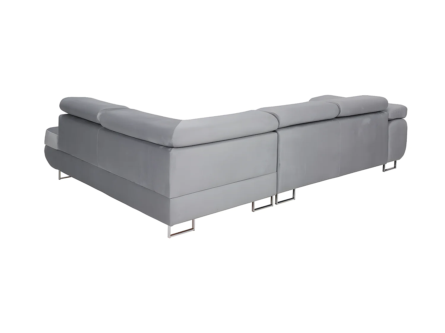 Canapé d'angle convertible droit 4 places Wilson velours Gris