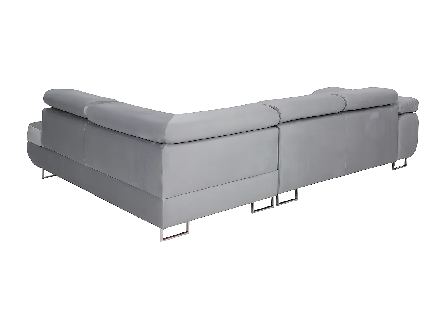 Canapé d'angle convertible droit 4 places Wilson velours Gris
