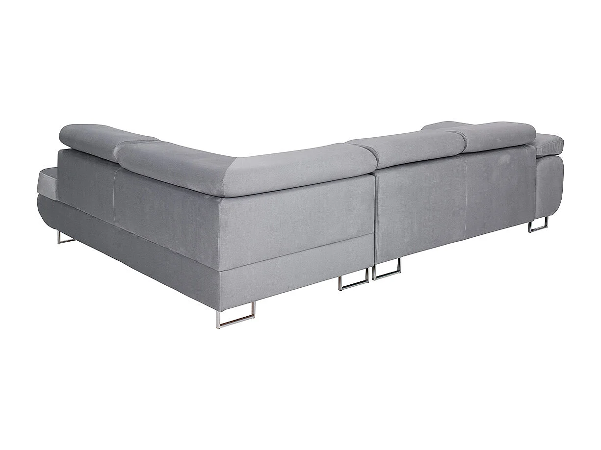 Canapé d'angle convertible droit 4 places Wilson velours Gris
