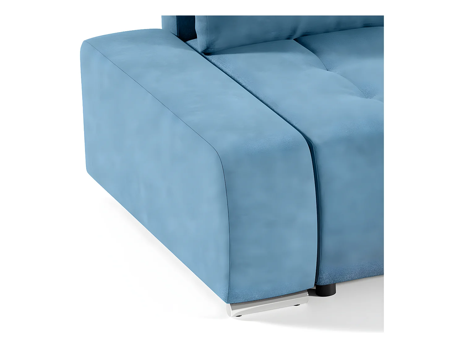 Canapé d'angle convertible droit 4 places avec coffre Jonas Bleu