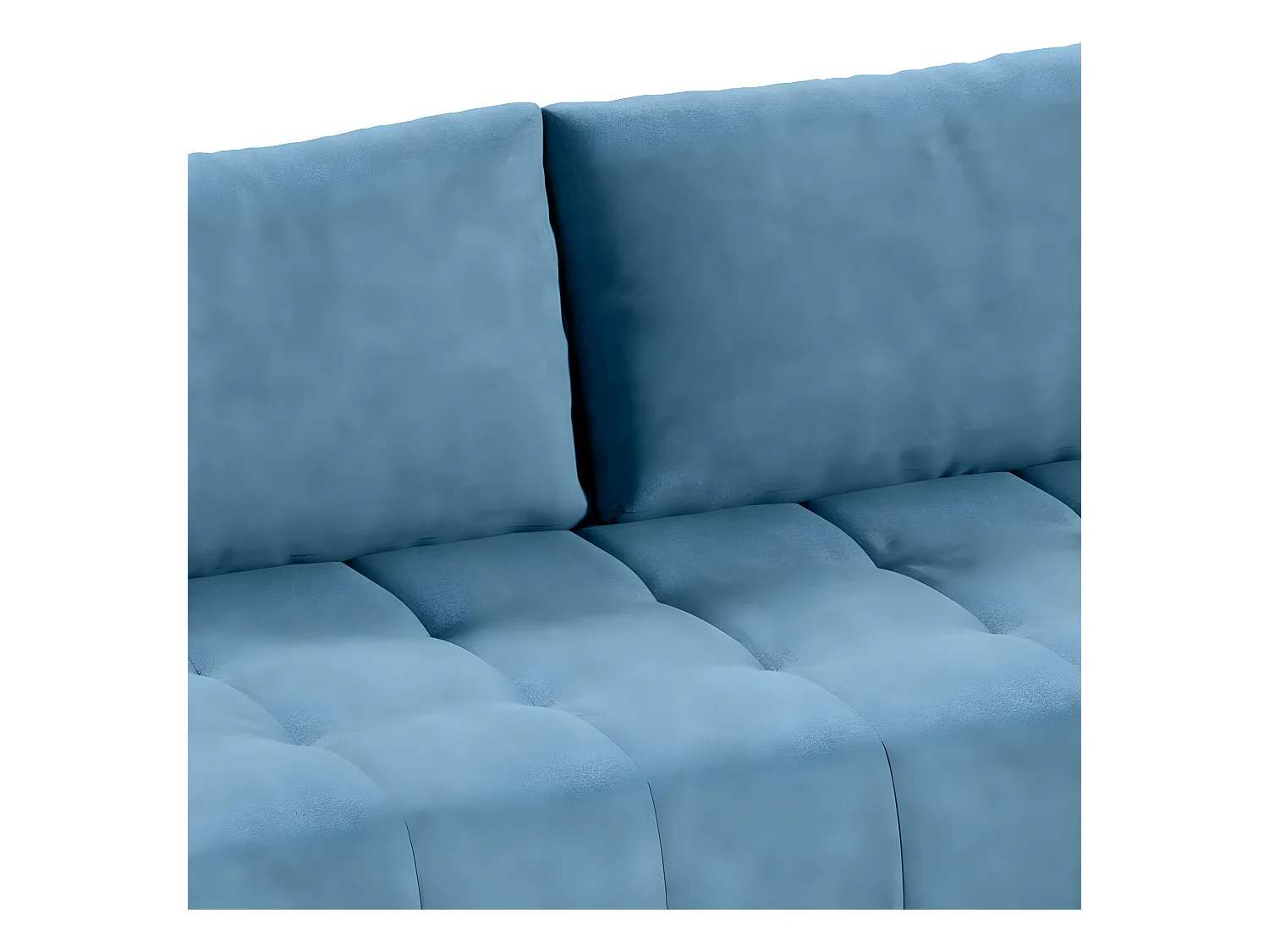 Canapé d'angle convertible droit 4 places avec coffre Jonas Bleu