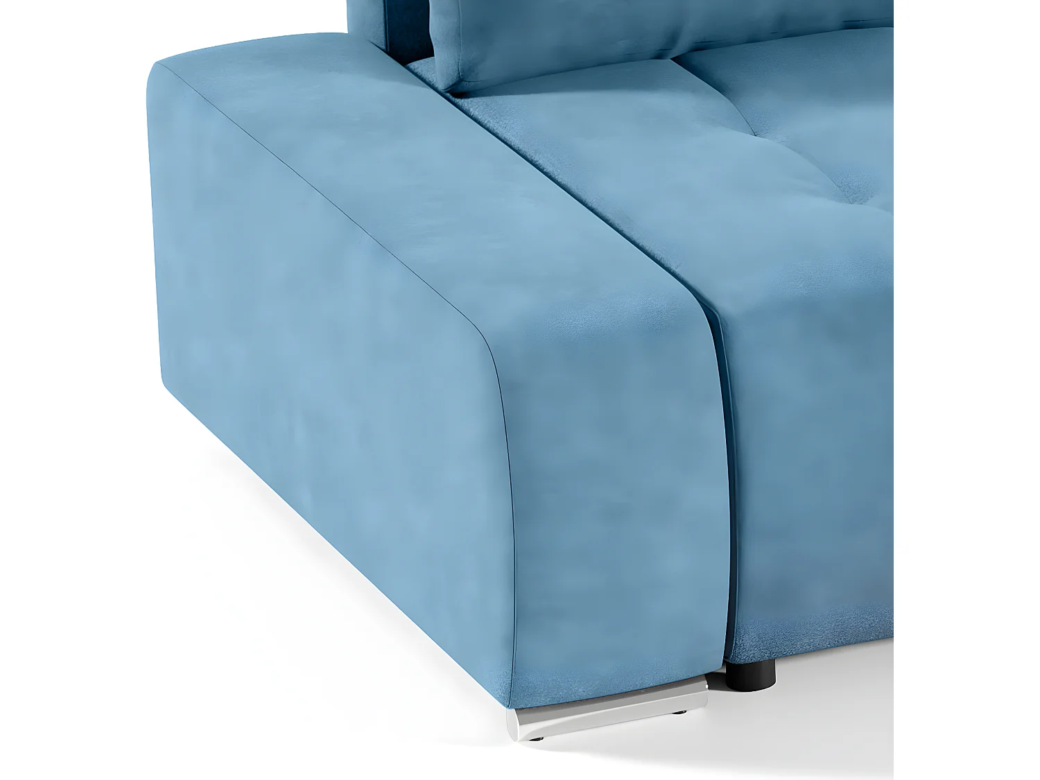 Canapé d'angle convertible droit 4 places avec coffre Jonas Bleu