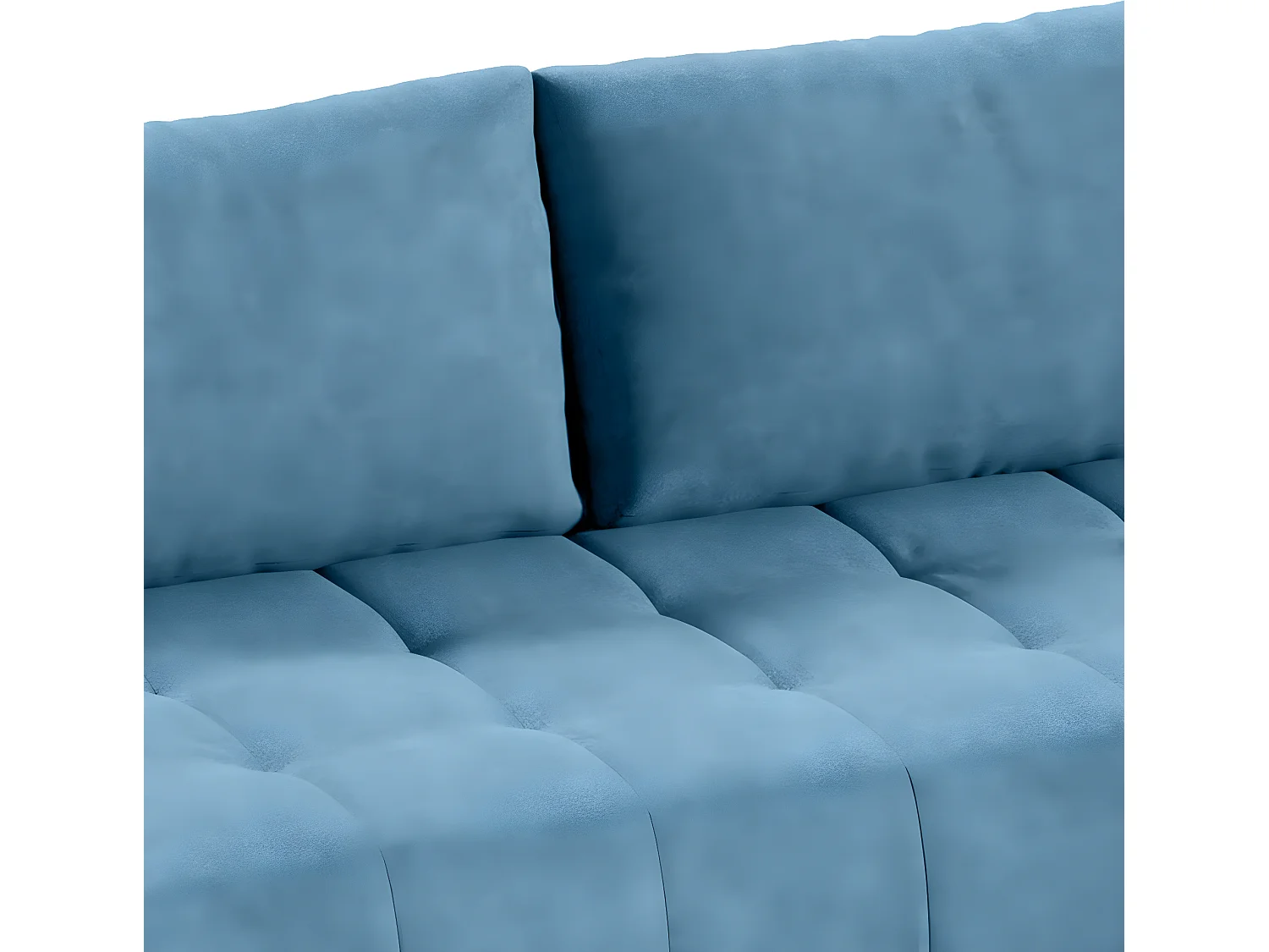 Canapé d'angle convertible droit 4 places avec coffre Jonas Bleu