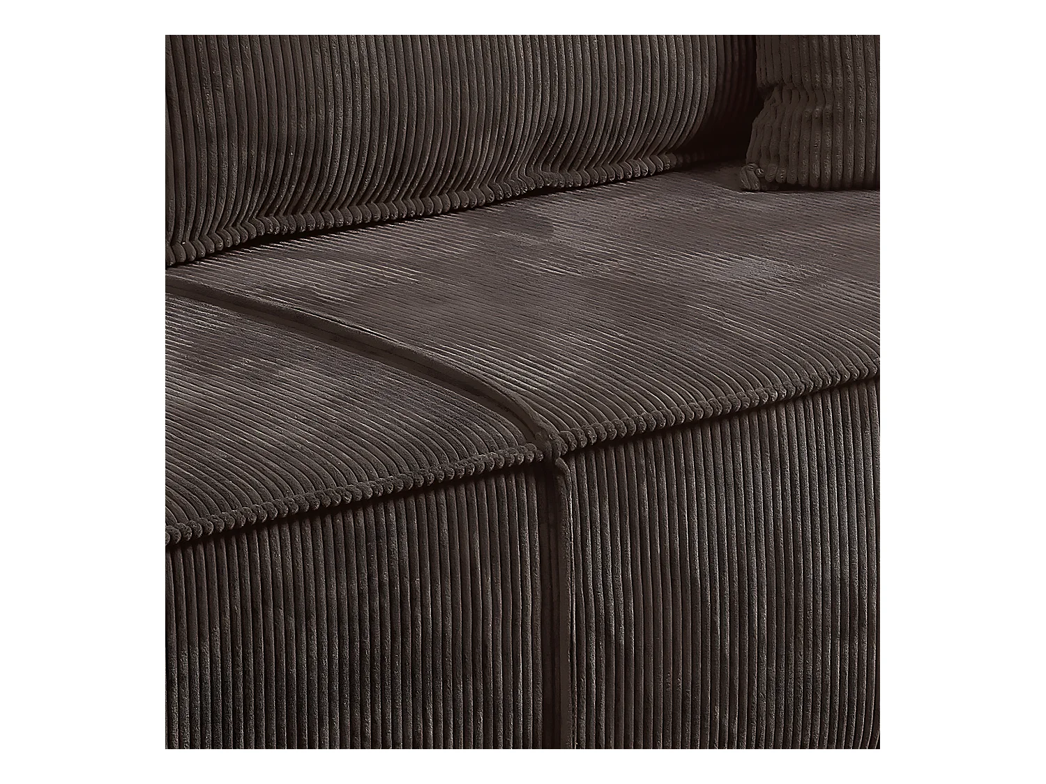 Canapé convertible 4 places avec coffre Isaac velours côtelé Marron