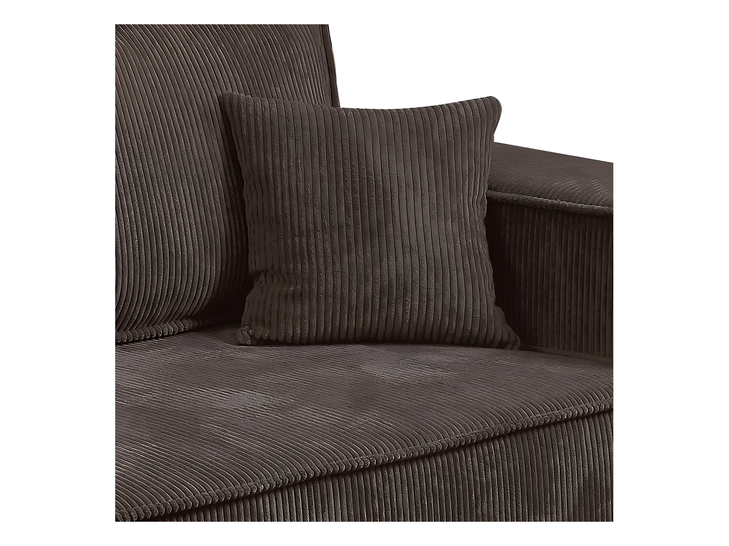 Canapé convertible 4 places avec coffre Isaac velours côtelé Marron