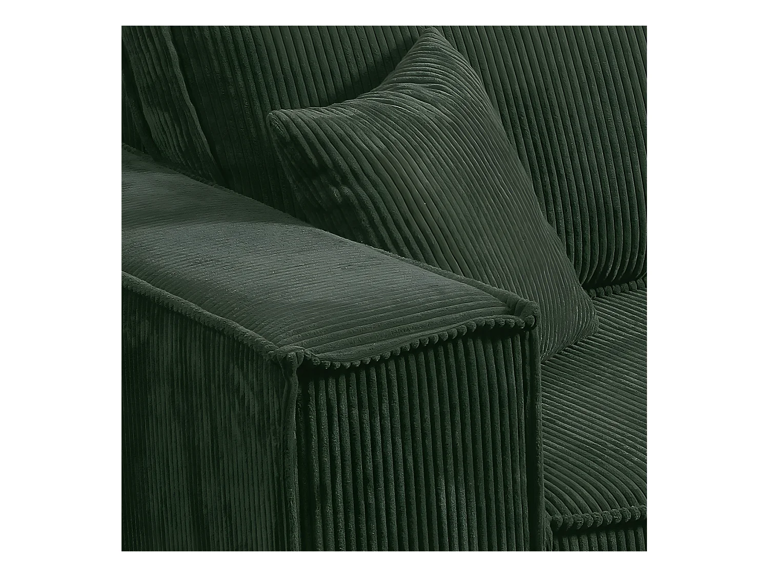 Canapé convertible 4 places avec coffre Isaac velours côtelé Vert sapin