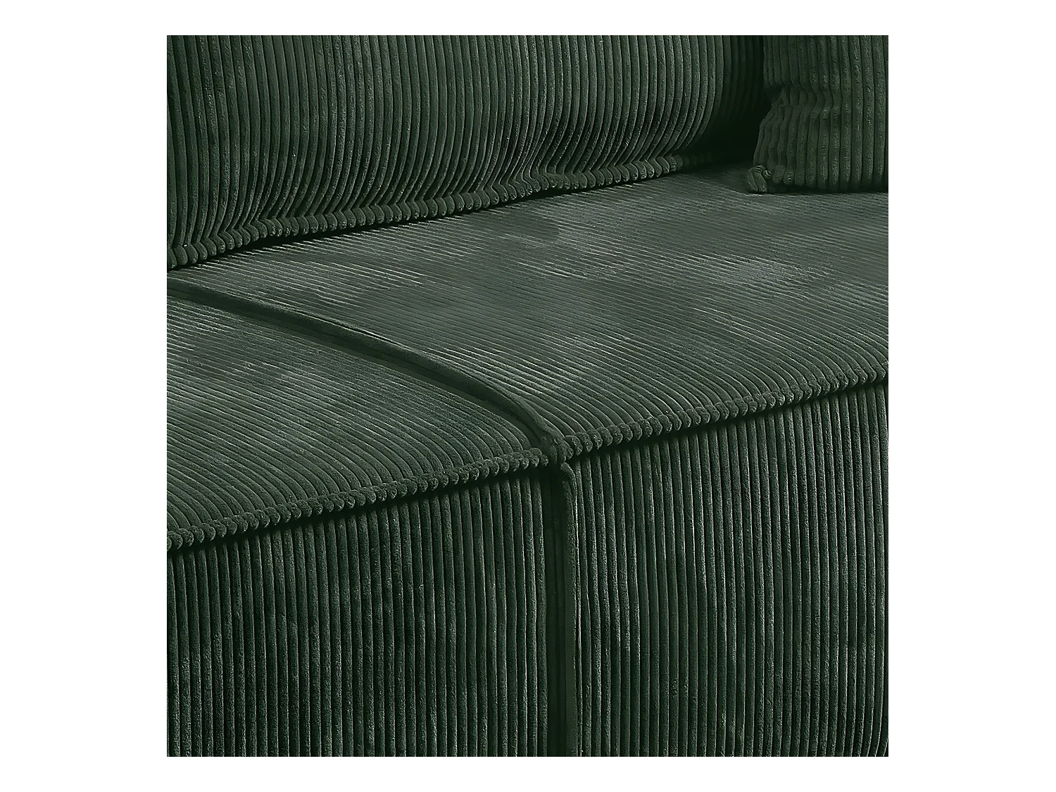 Canapé convertible 4 places avec coffre Isaac velours côtelé Vert sapin