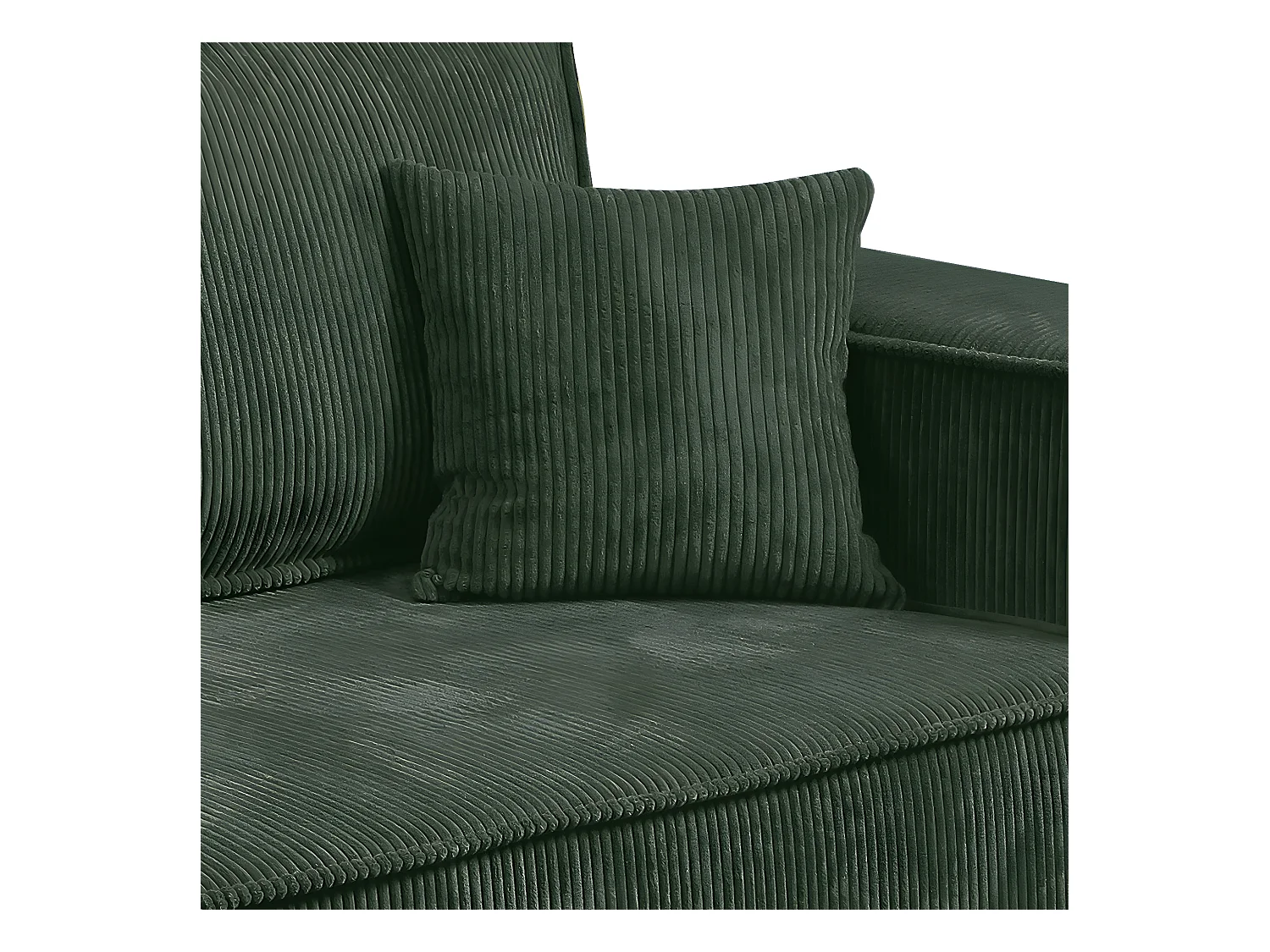 Canapé convertible 4 places avec coffre Isaac velours côtelé Vert sapin