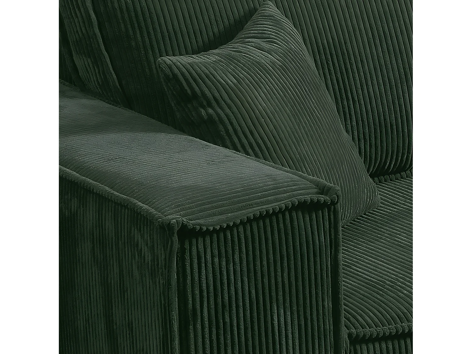 Canapé convertible 4 places avec coffre Isaac velours côtelé Vert sapin