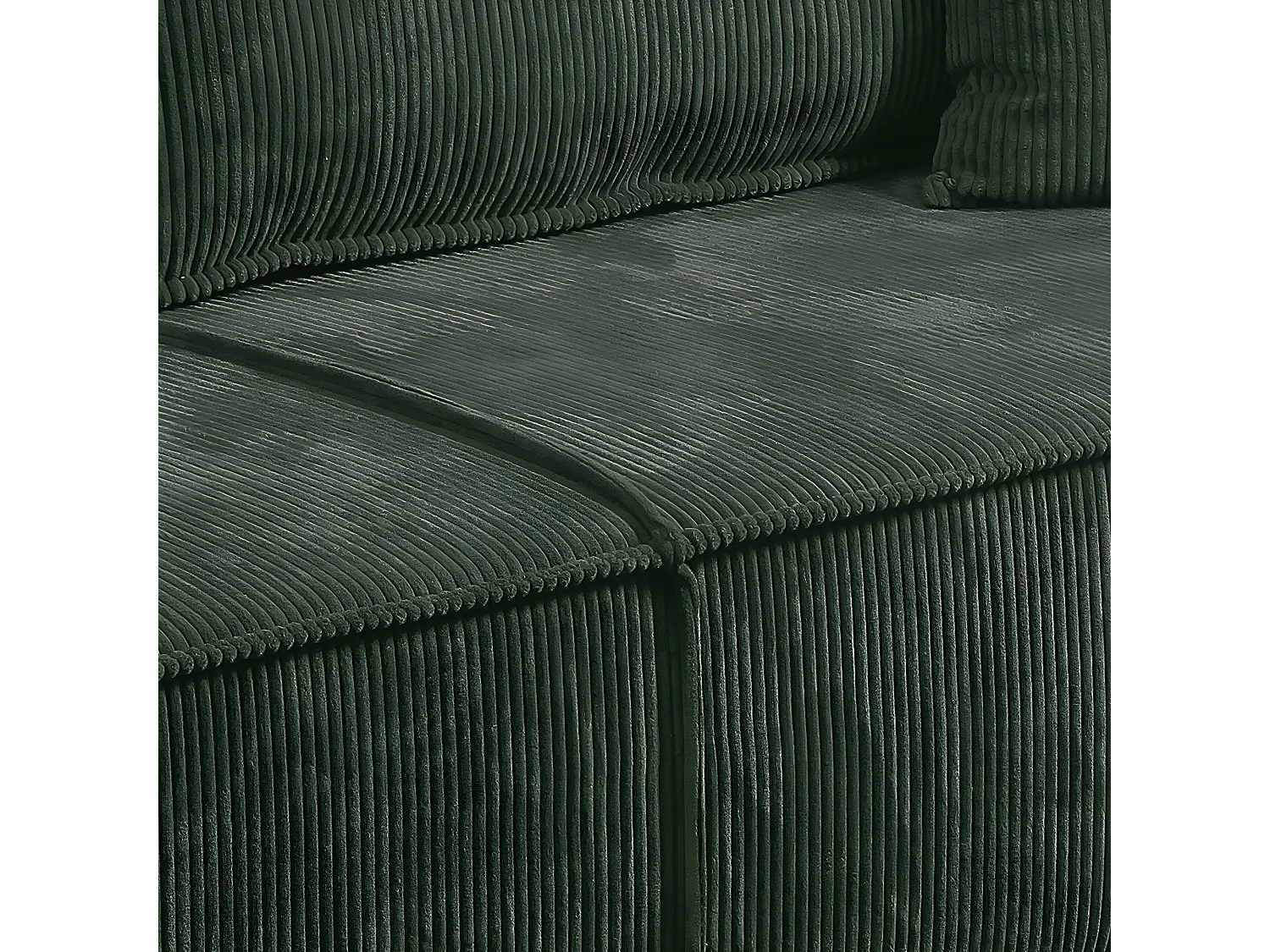 Canapé convertible 4 places avec coffre Isaac velours côtelé Vert sapin