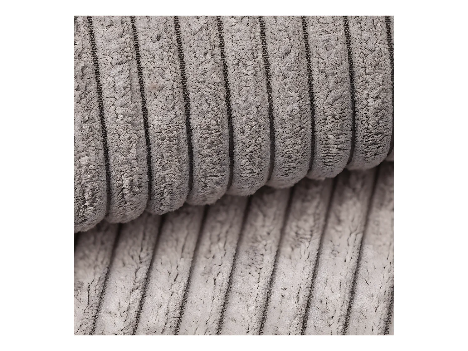 Canapé d'angle réversible et convertible 4 places avec coffre Isaac velours côtelé Taupe