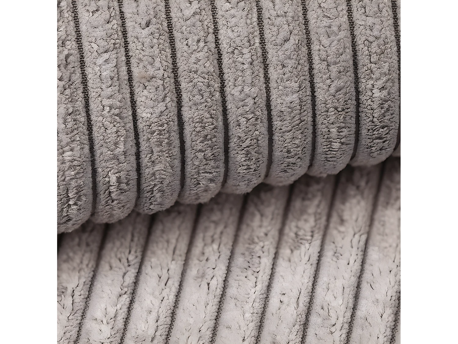 Canapé d'angle réversible et convertible 4 places avec coffre Isaac velours côtelé Taupe