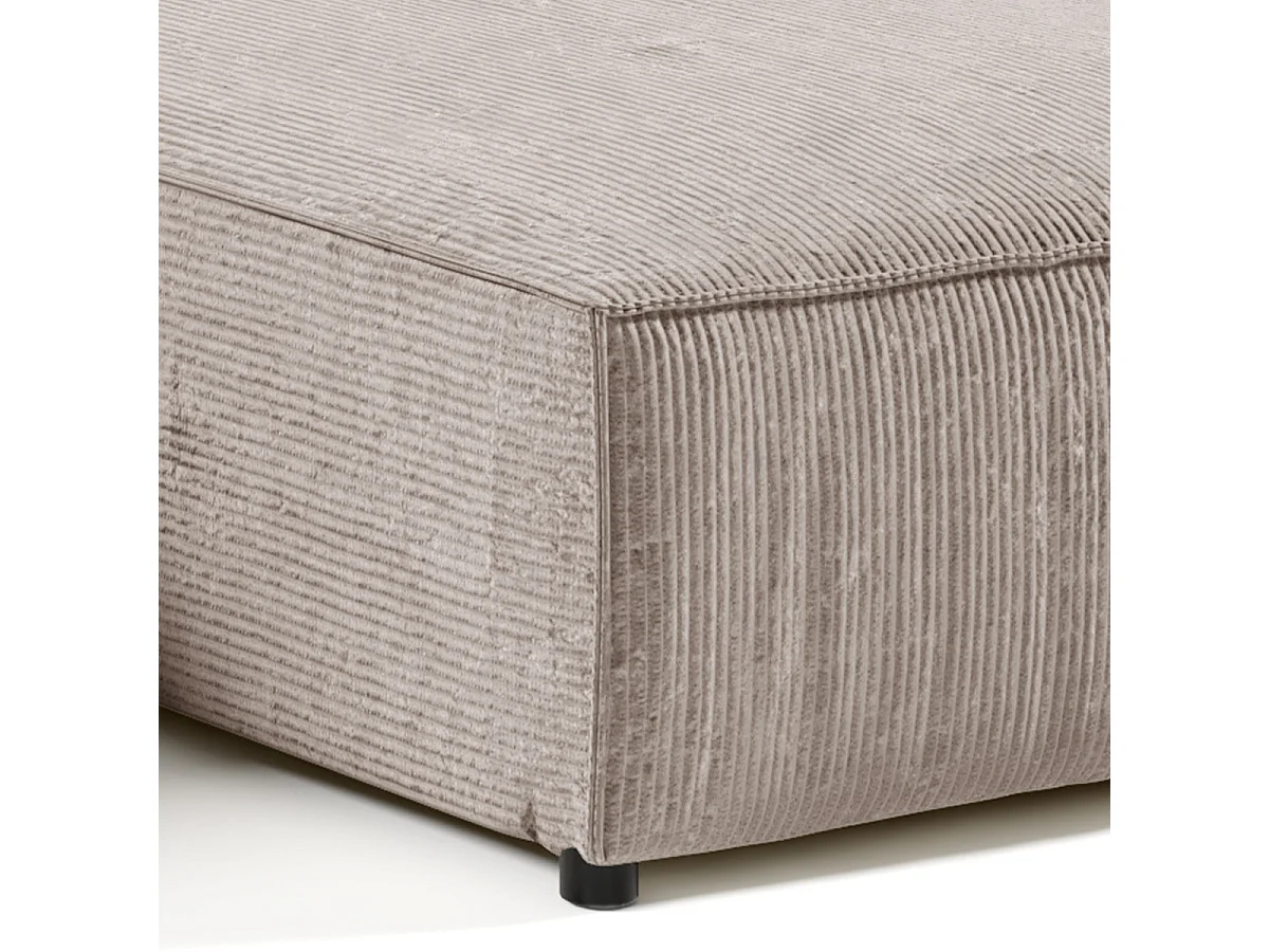 Canapé d'angle réversible et convertible 4 places avec coffre Isaac velours côtelé Taupe