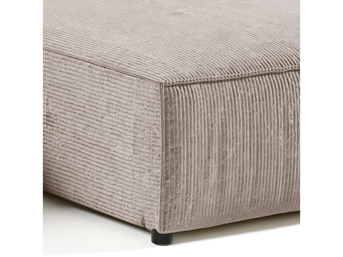 Canapé d'angle convertible 4 places avec coffre en velours taupe
