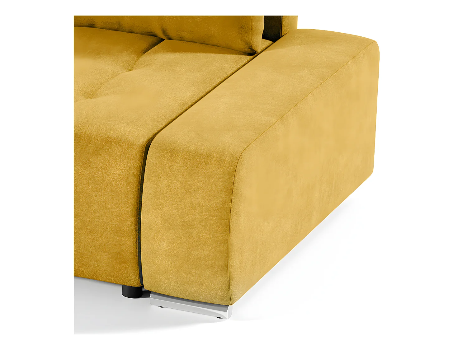 Canapé d'angle convertible gauche 4 places avec coffre Jonas Jaune