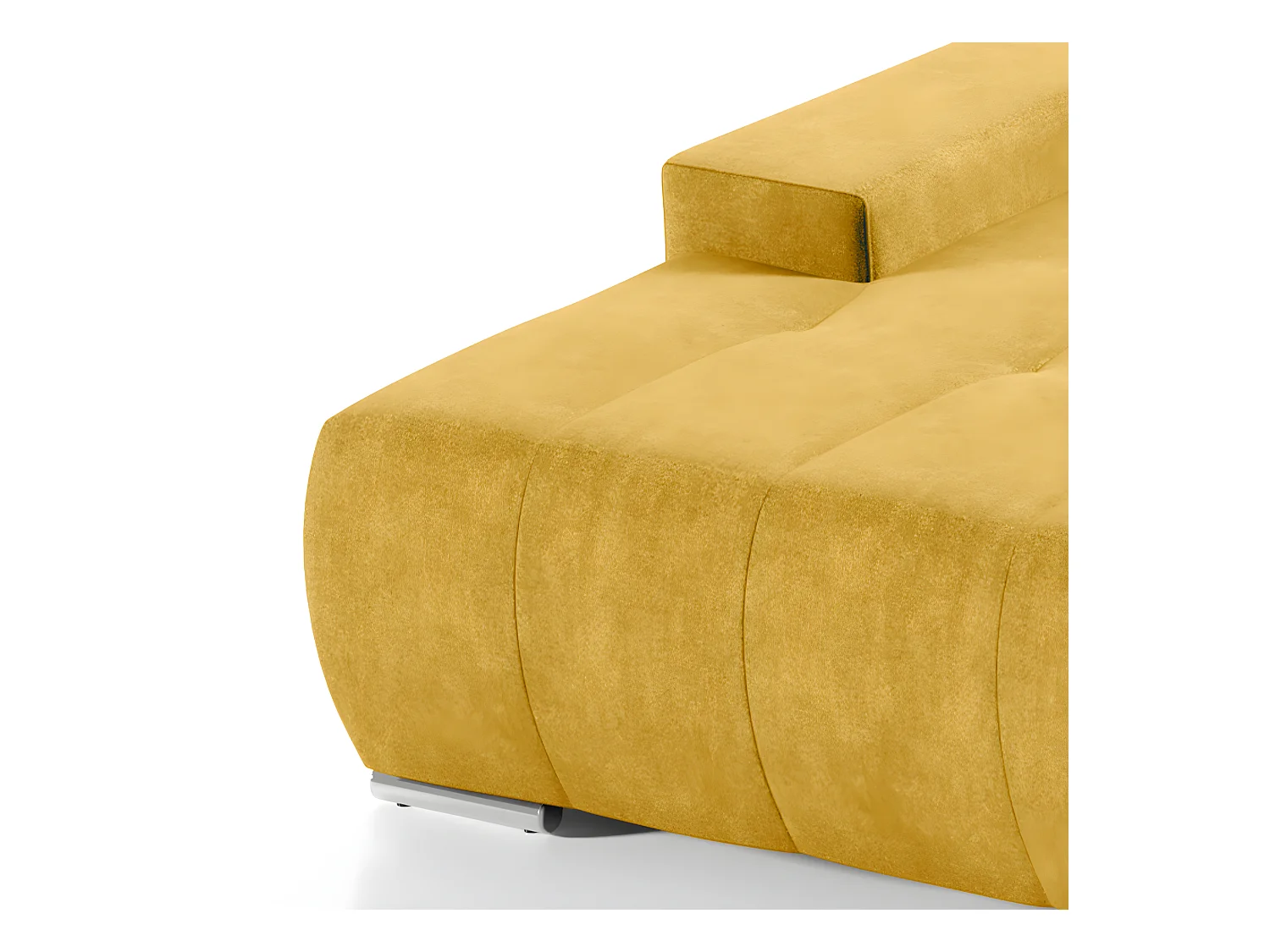 Canapé d'angle convertible gauche 4 places avec coffre Jonas Jaune