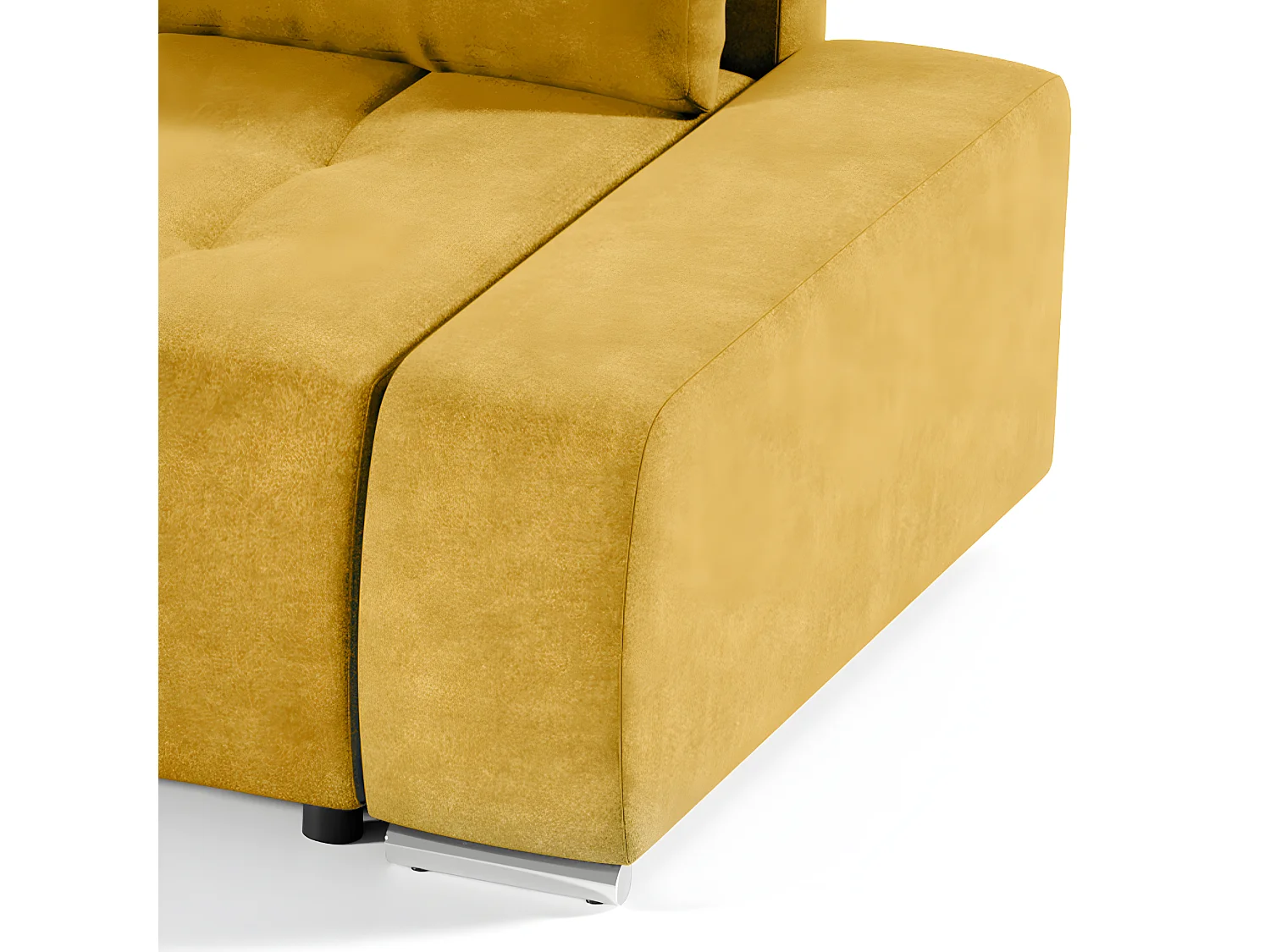 Canapé d'angle convertible gauche 4 places avec coffre Jonas Jaune