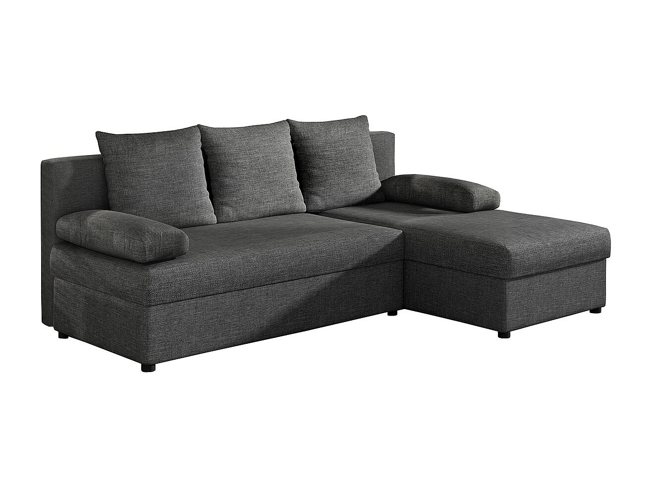 Canapé D'angle Convertible WADE 3 Places - Gris Anthracite - HAPPY GARDEN