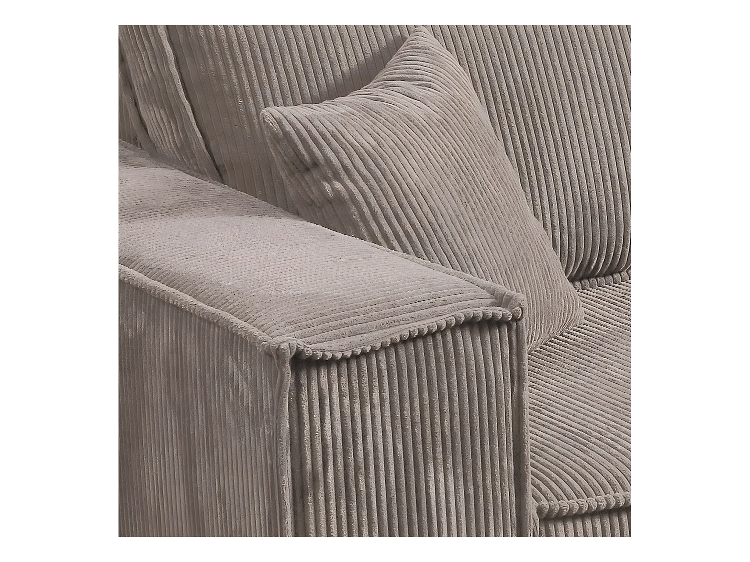 Canapé convertible 4 places avec coffre Isaac velours côtelé Taupe