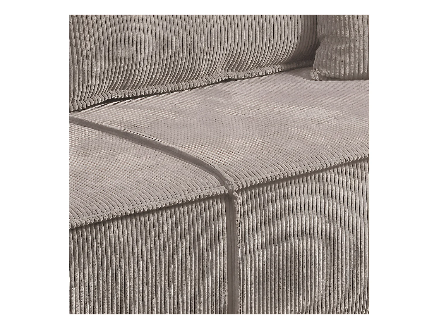 Canapé convertible 4 places avec coffre Isaac velours côtelé Taupe