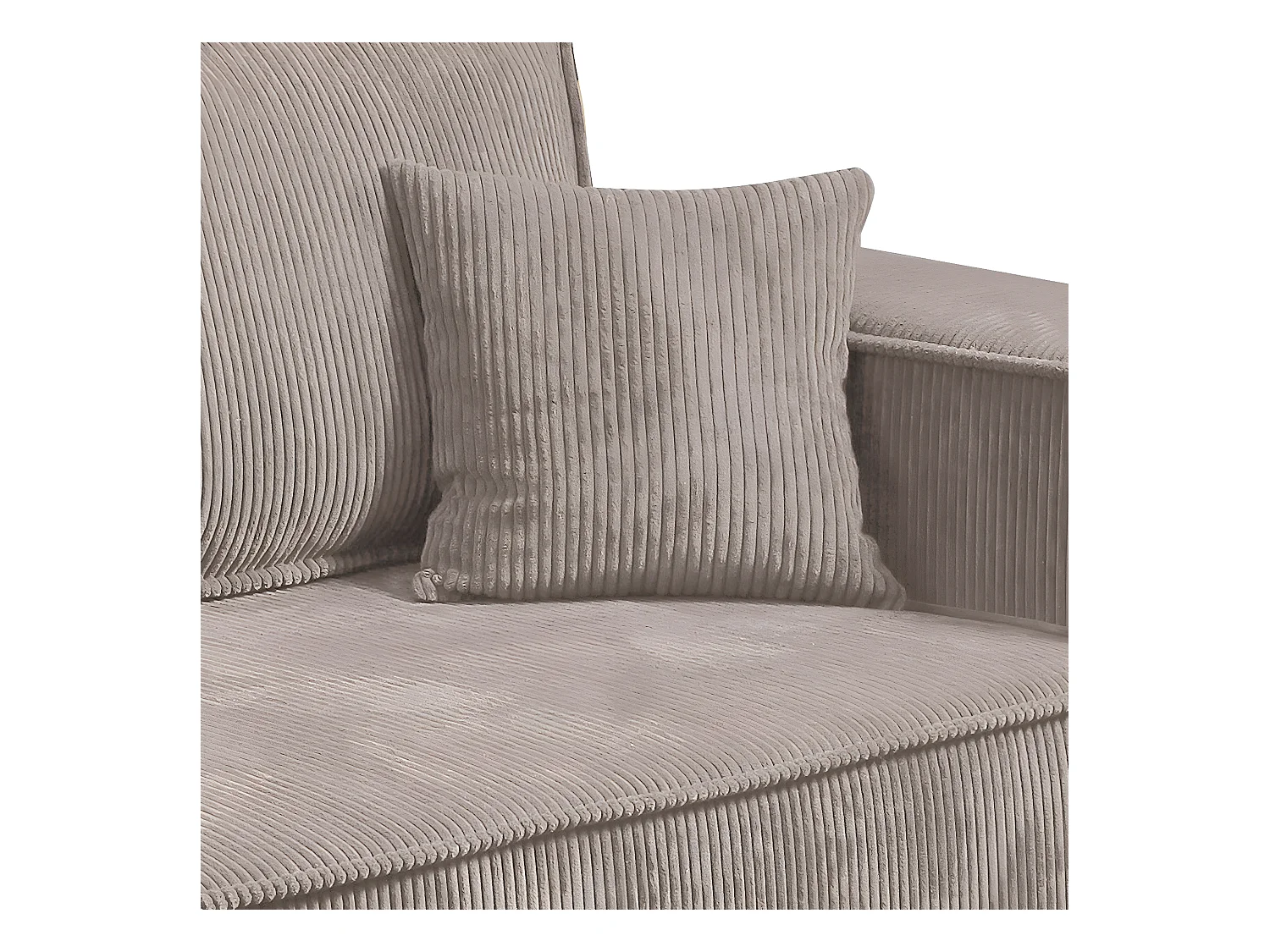 Canapé convertible 4 places avec coffre Isaac velours côtelé Taupe
