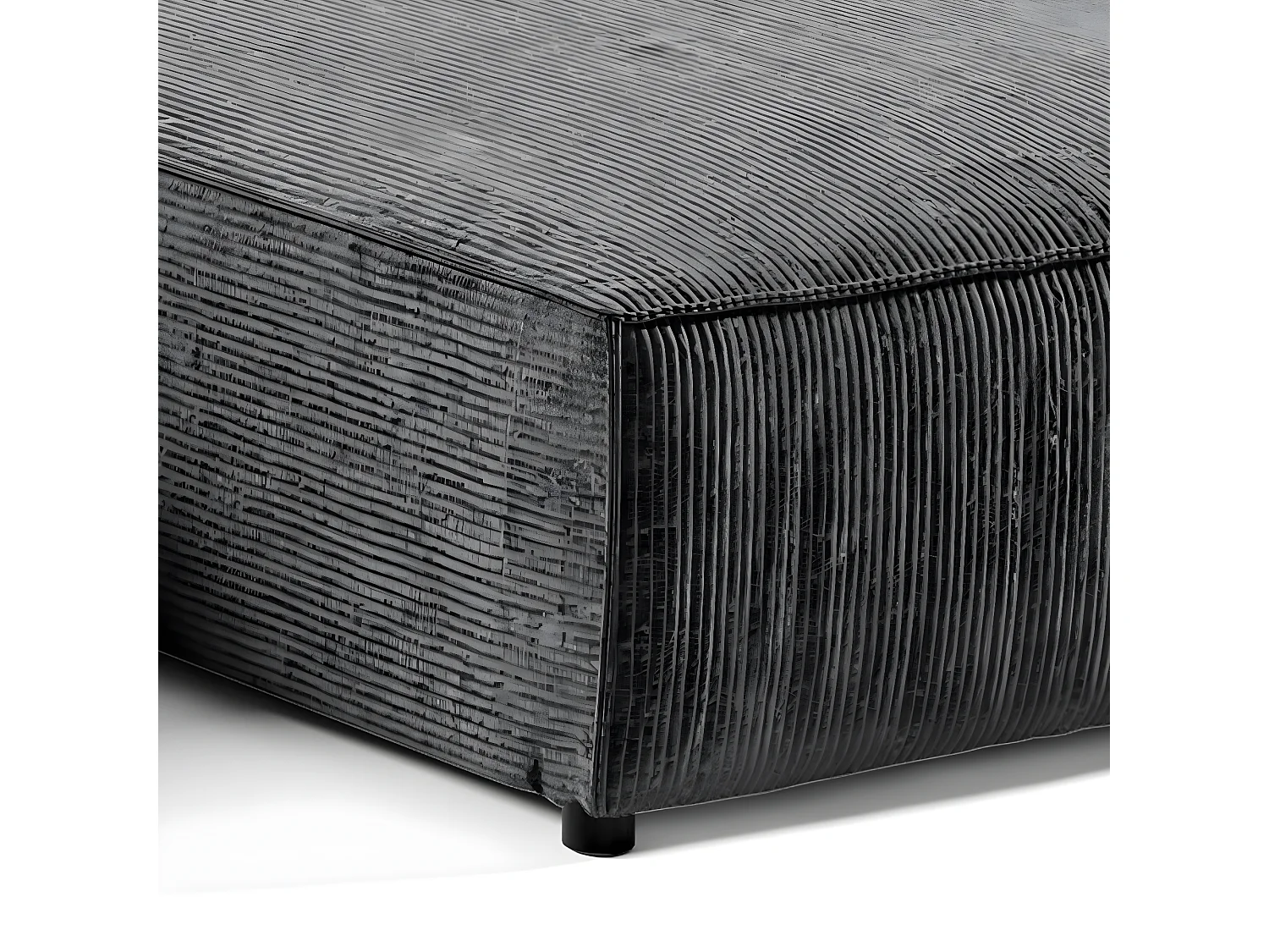 Canapé U 5 places convertible coffre Isaac velours côtelé Gris Foncé