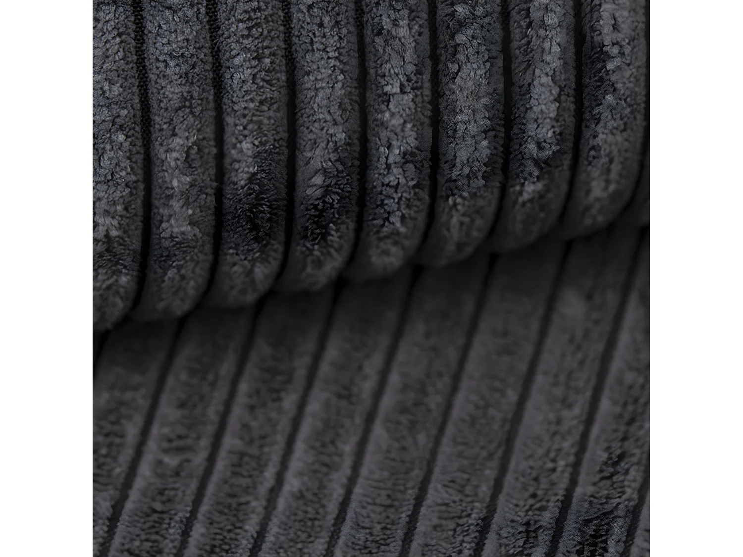 Canapé U 5 places convertible coffre Isaac velours côtelé Gris Foncé