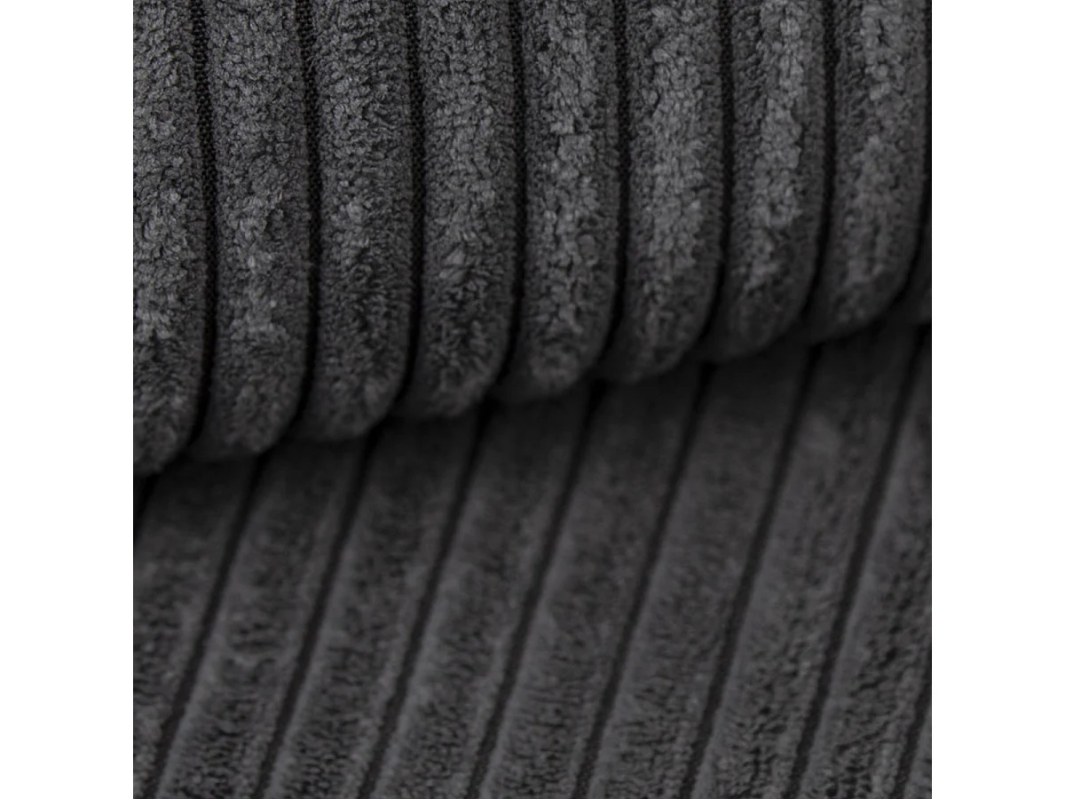 Canapé U 5 places convertible coffre Isaac velours côtelé Gris Foncé