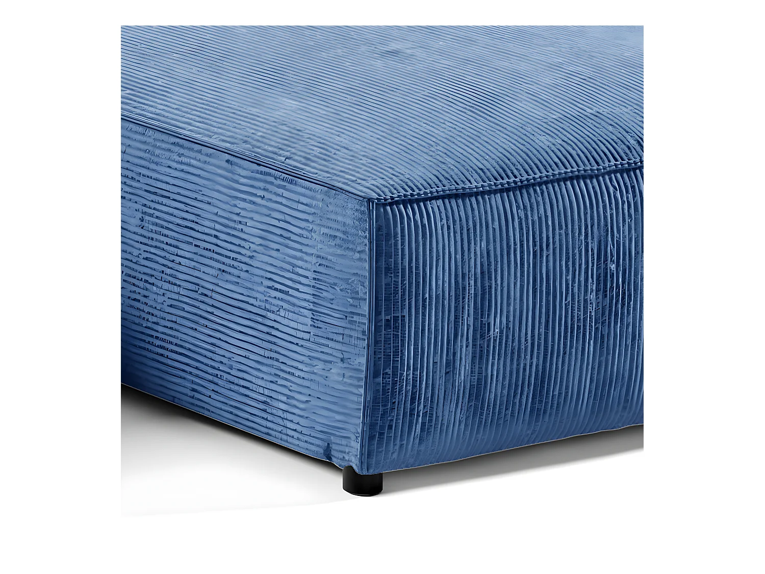 Canapé U 5 places convertible coffre Isaac velours côtelé Bleu