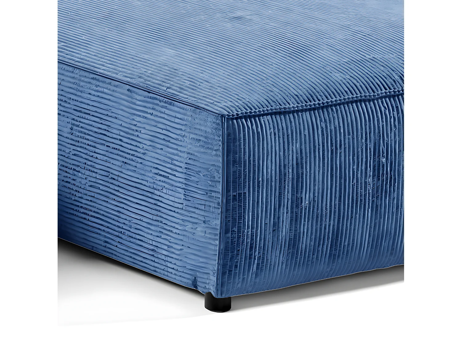 Canapé U 5 places convertible coffre Isaac velours côtelé Bleu