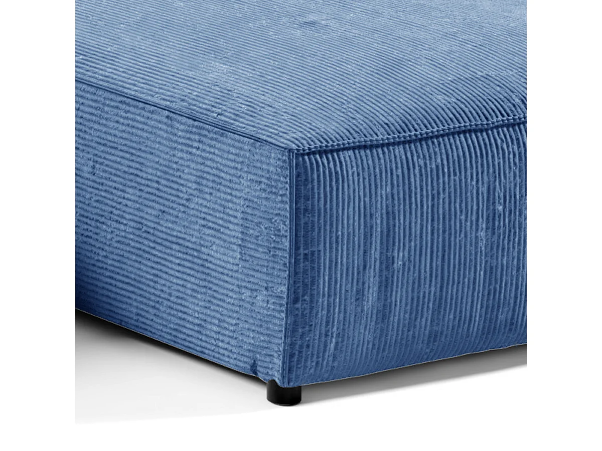 Canapé U 5 places convertible coffre Isaac velours côtelé Bleu