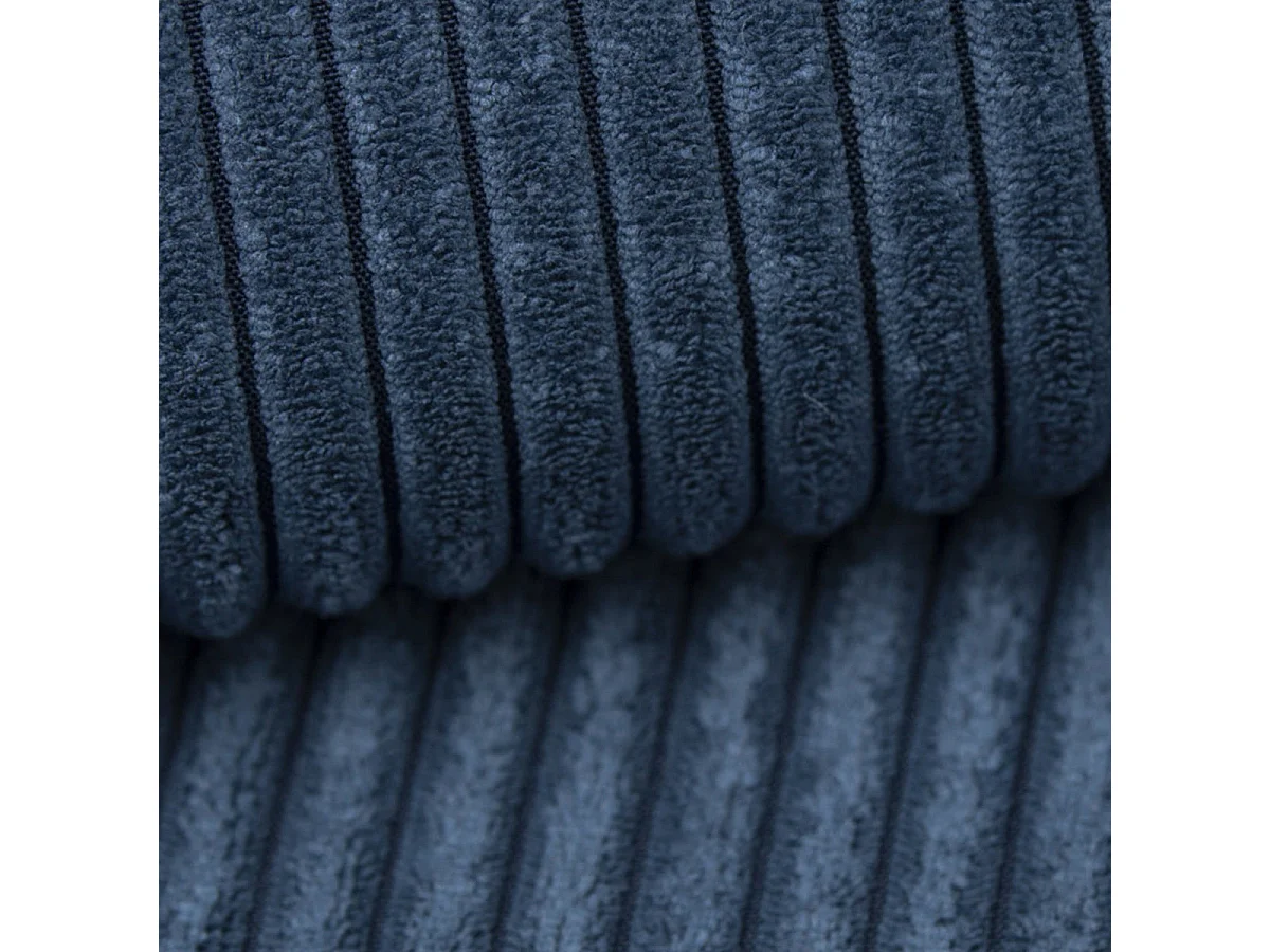 Canapé d'angle convertible 5 places avec coffre en velours bleu