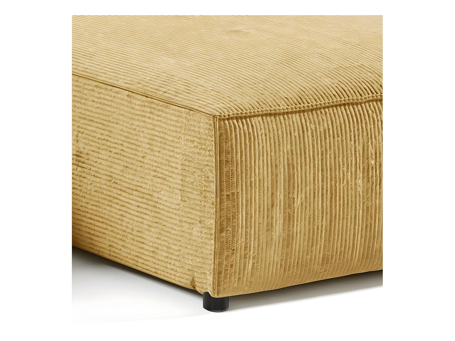 Canapé d'angle réversible et convertible 4 places avec coffre Isaac velours côtelé Jaune