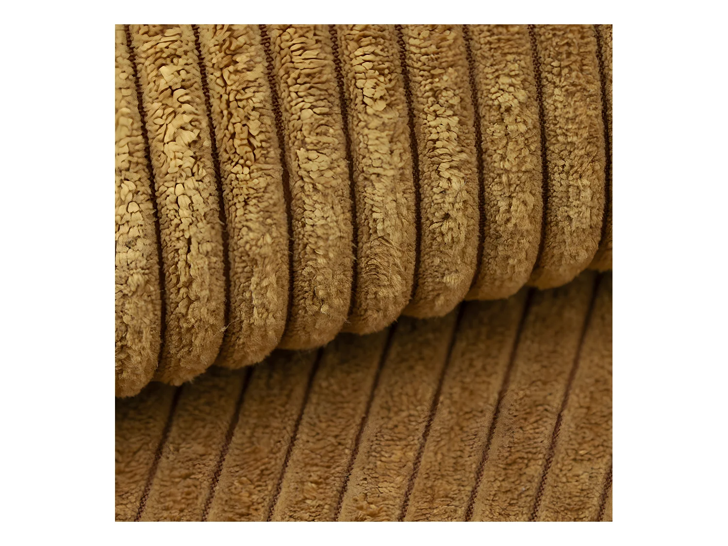 Canapé d'angle réversible et convertible 4 places avec coffre Isaac velours côtelé Jaune