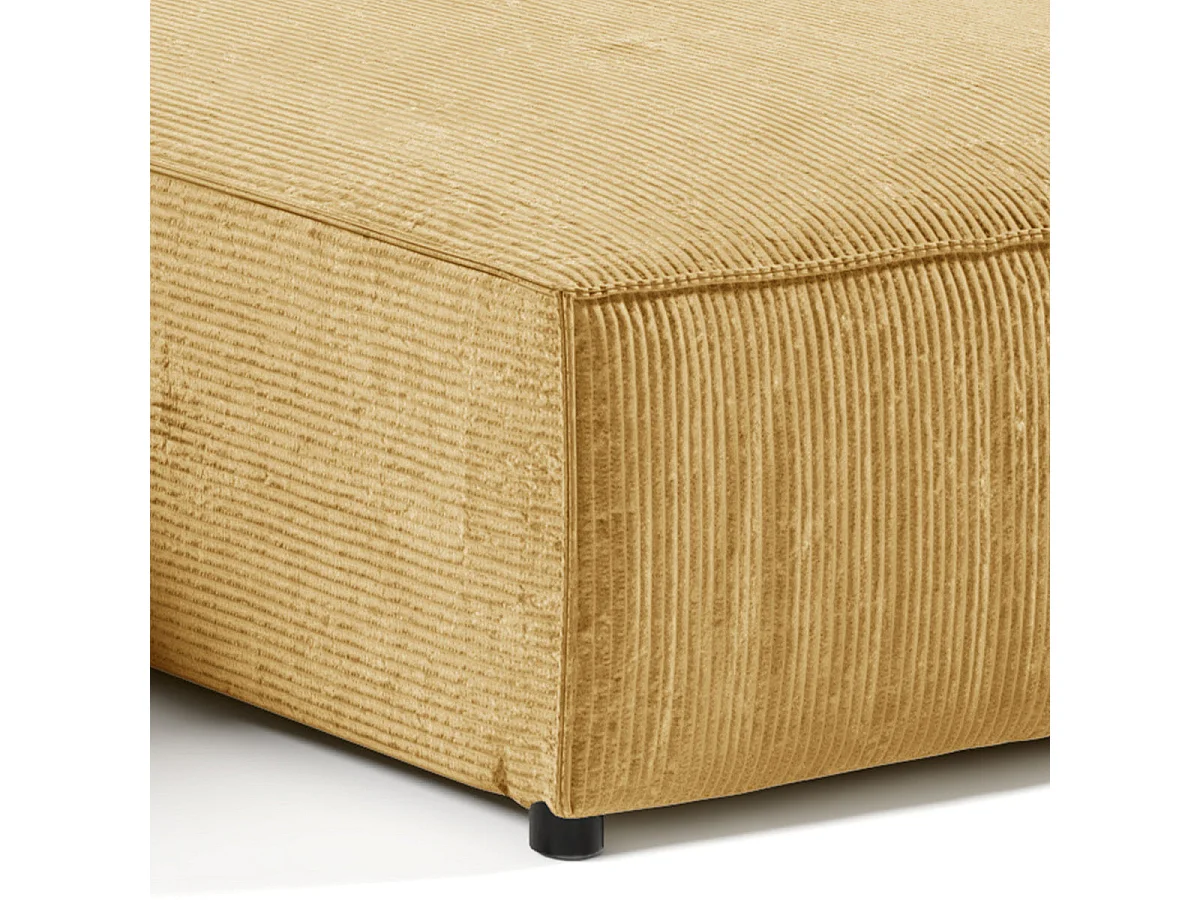 Canapé d'angle convertible 4 places avec coffre en velours jaune