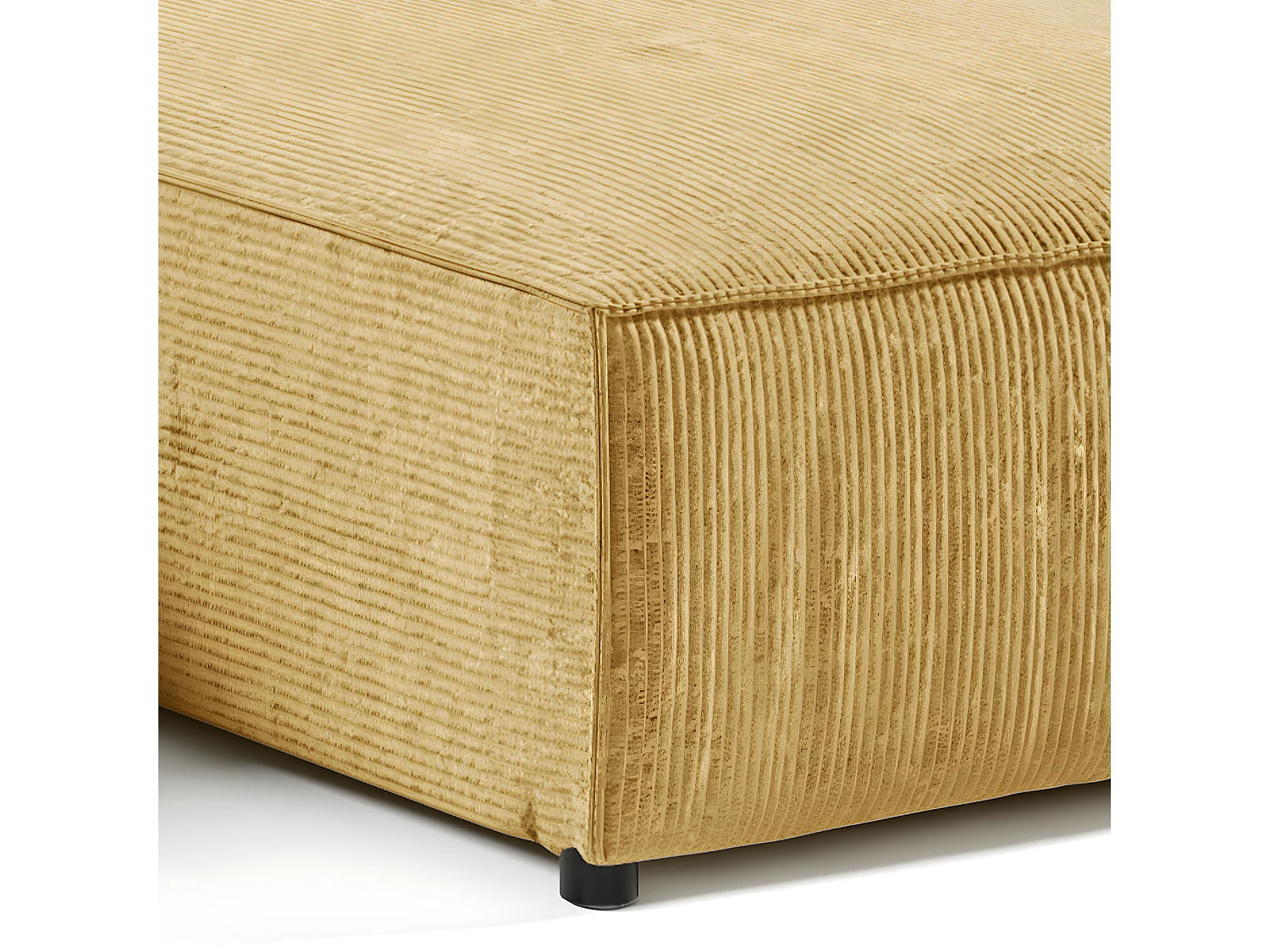 Canapé d'angle réversible et convertible 4 places avec coffre Isaac velours côtelé Jaune