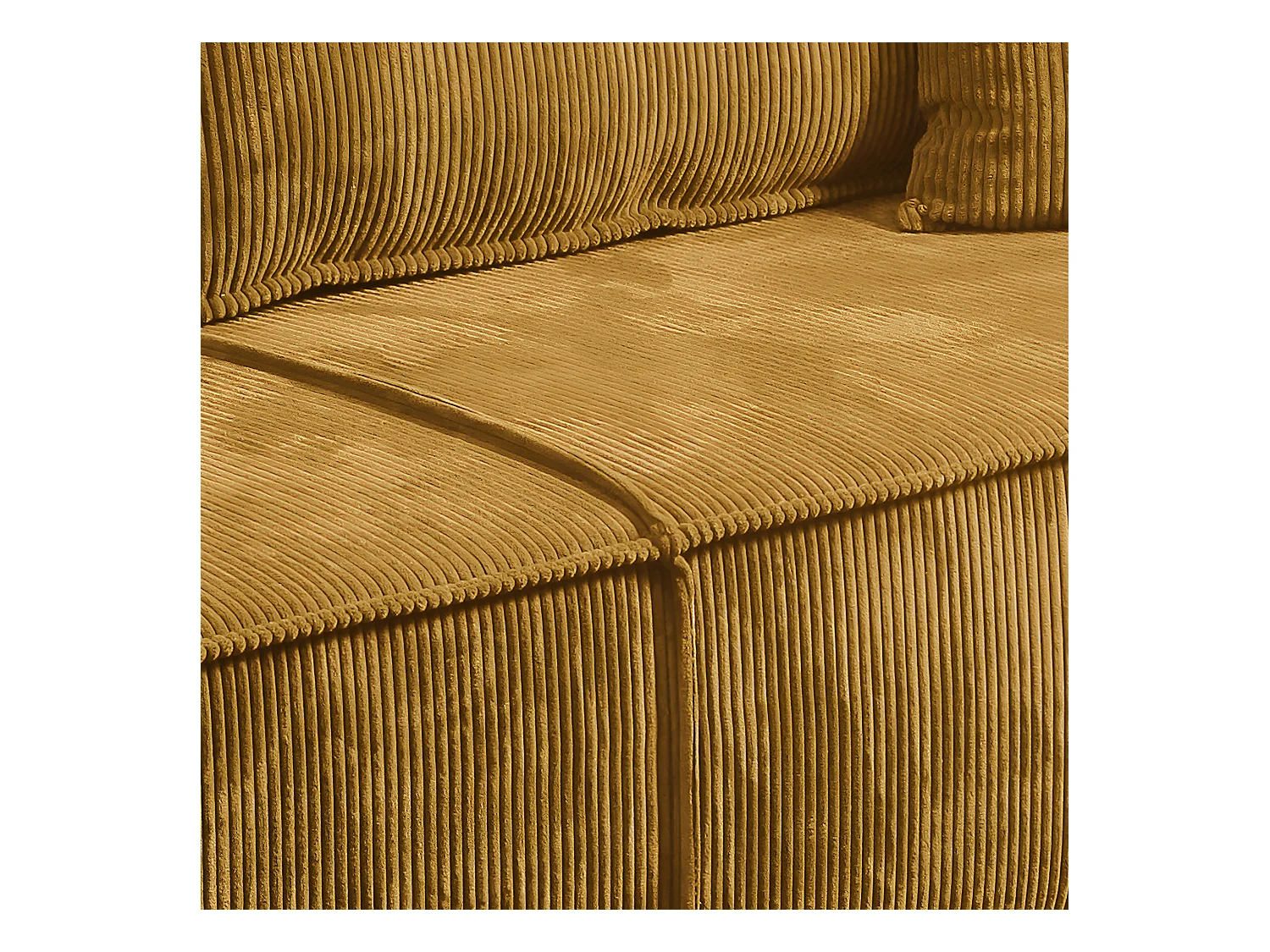 Canapé convertible 4 places avec coffre Isaac velours côtelé Jaune