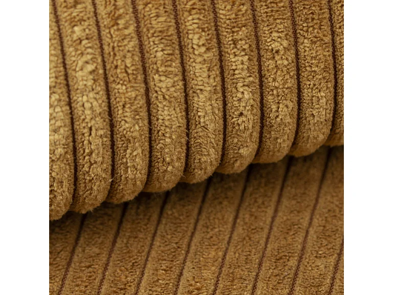 Canapé convertible 4 places avec coffre Isaac velours côtelé Jaune