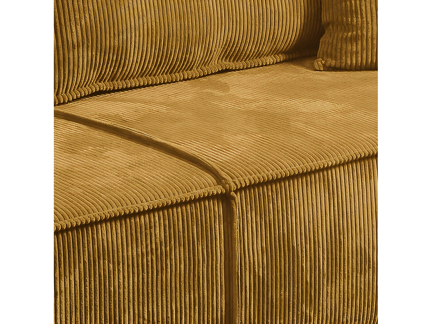 Canapé convertible 4 places avec coffre Isaac velours côtelé Jaune