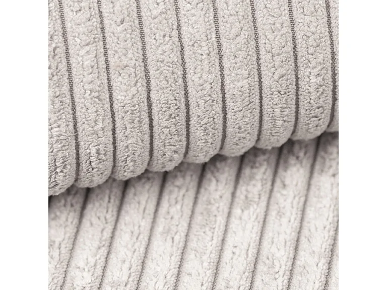 Canapé convertible 4 places avec coffre Isaac velours côtelé Blanc cassé