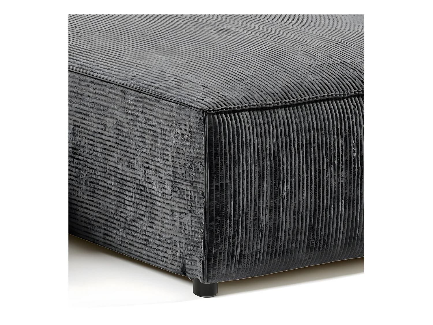 Canapé d'angle réversible et convertible 4 places avec coffre Isaac velours côtelé Gris Foncé