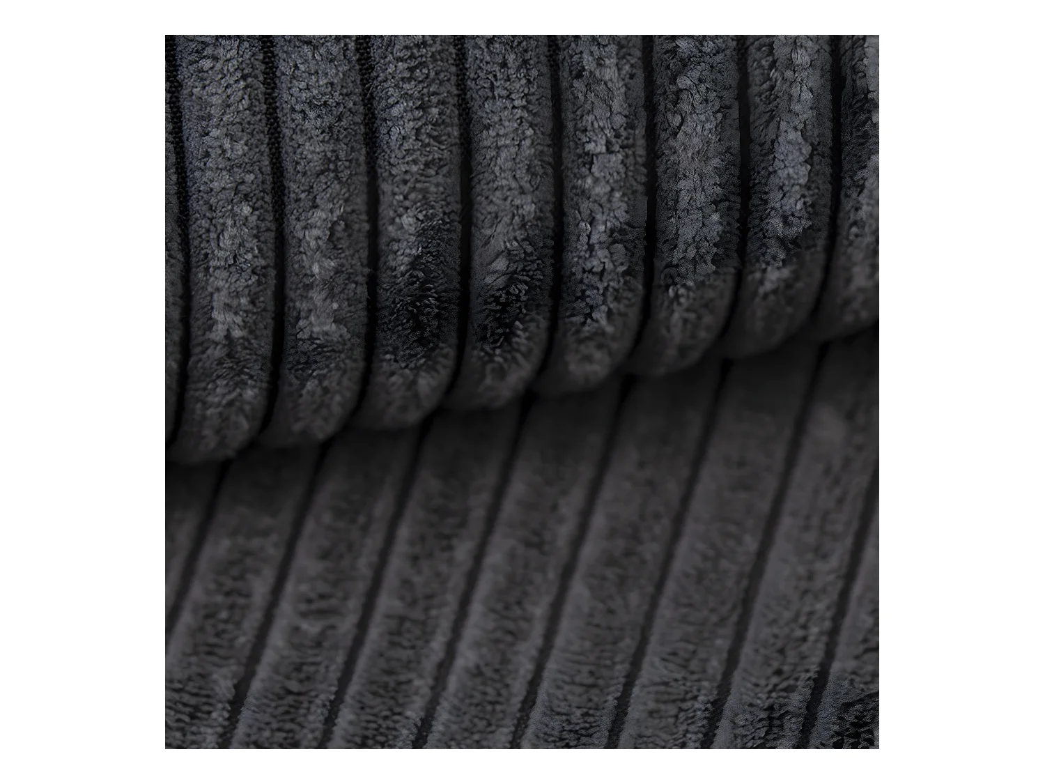 Canapé d'angle réversible et convertible 4 places avec coffre Isaac velours côtelé Gris Foncé