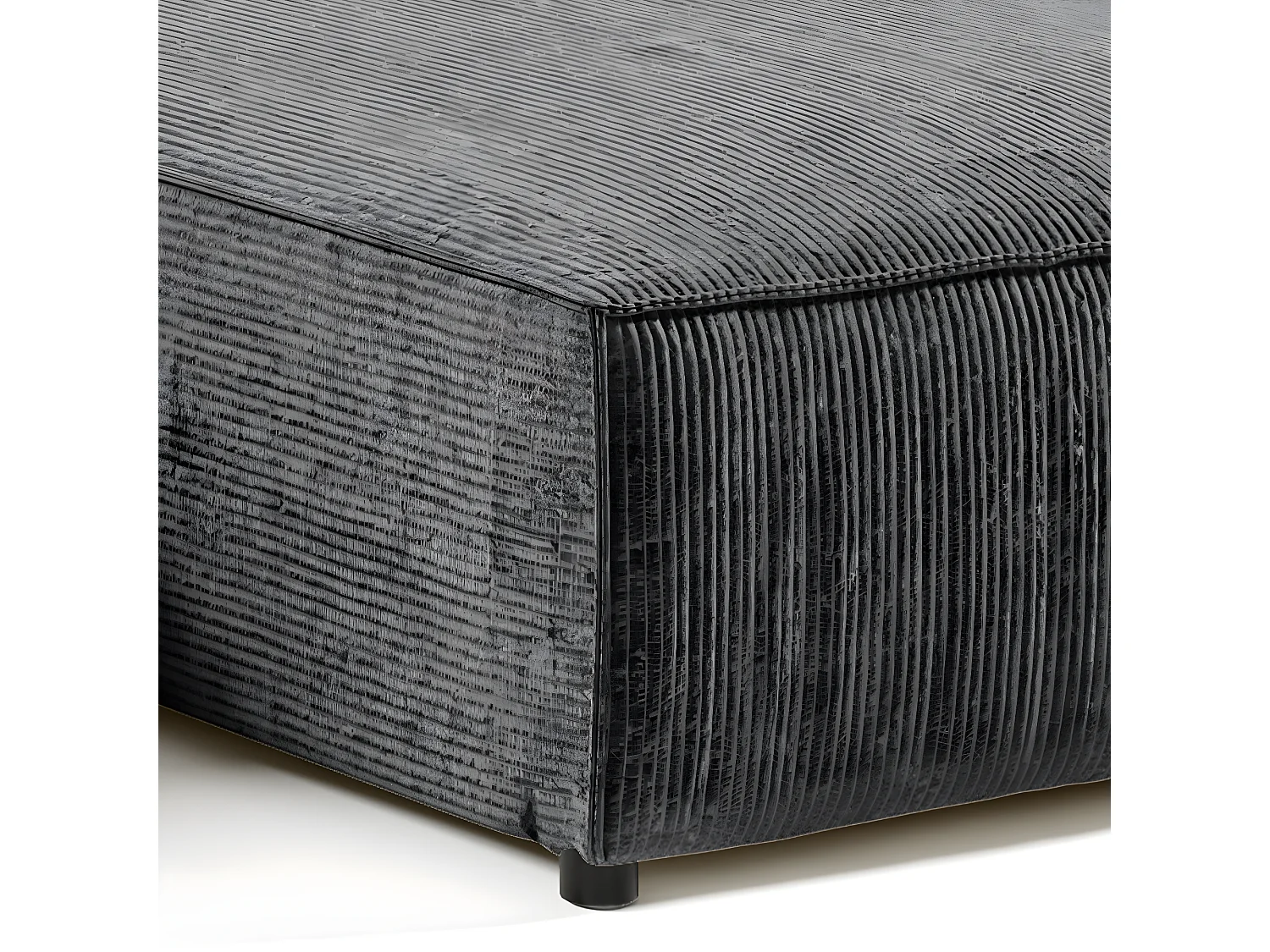 Canapé d'angle réversible et convertible 4 places avec coffre Isaac velours côtelé Gris Foncé