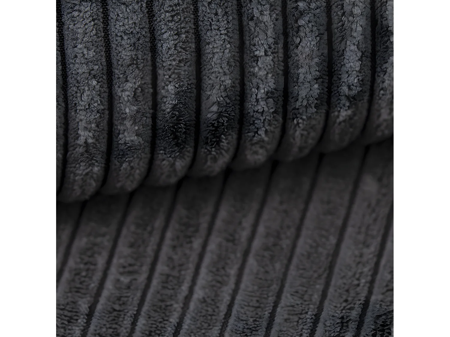 Canapé d'angle réversible et convertible 4 places avec coffre Isaac velours côtelé Gris Foncé